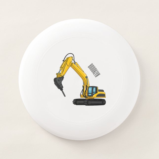 Breaker excavator cartoon illustration  Wham-O frisbee (Front)