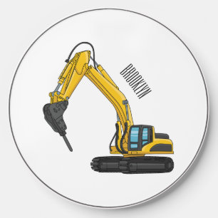 Breaker excavator cartoon illustration wireless charger