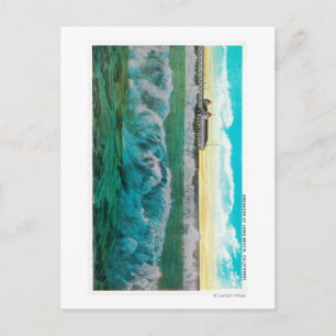 Breakers at Long Beach, California Postcard