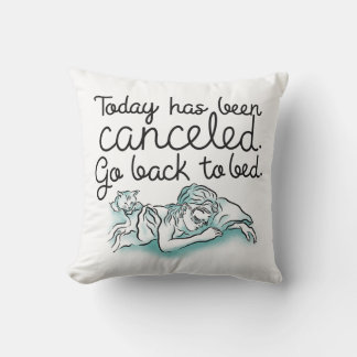 Breakfast at Tiffanys Go Back to Bed Throw Pillow