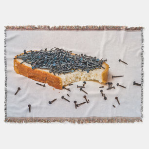 Breakfast at yoga school throw blanket