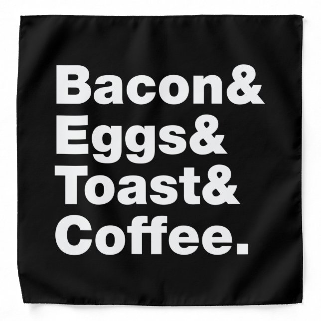 Breakfast (Bacon & Eggs & Toast & Coffee.) Bandana (Front)
