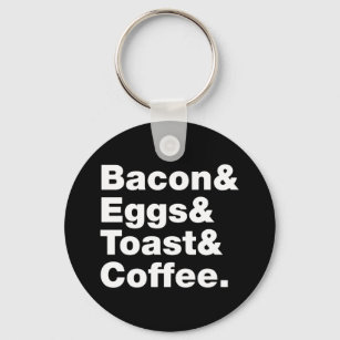 Breakfast (Bacon & Eggs & Toast & Coffee.) Keychai Keychain