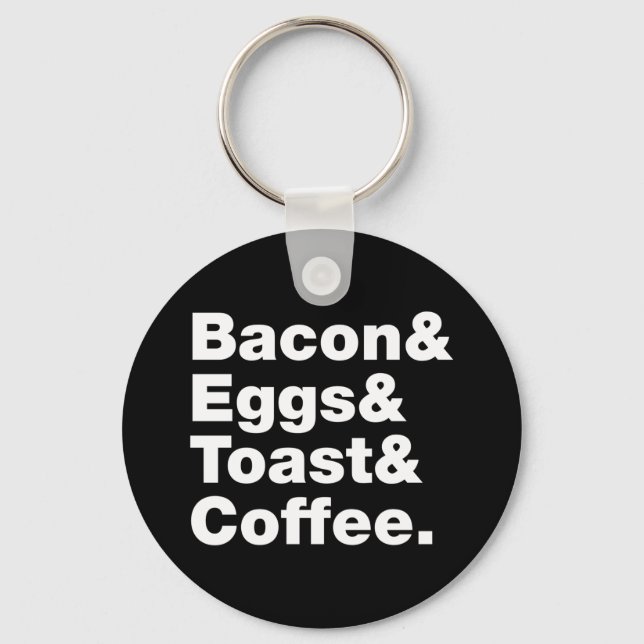 Breakfast (Bacon & Eggs & Toast & Coffee.) Keychai Keychain (Front)