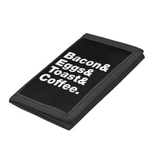 Breakfast (Bacon & Eggs & Toast & Coffee.) Trifold Tri-fold Wallet