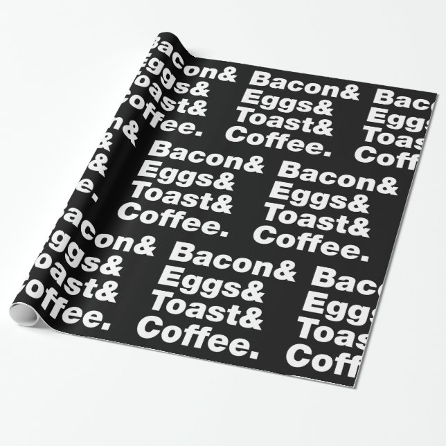 Breakfast (Bacon & Eggs & Toast & Coffee.) Wrappin Wrapping Paper (Unrolled)