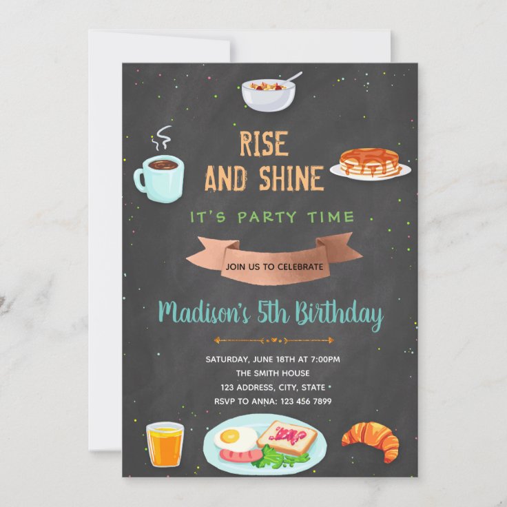 Breakfast birthday party invitation Zazzle