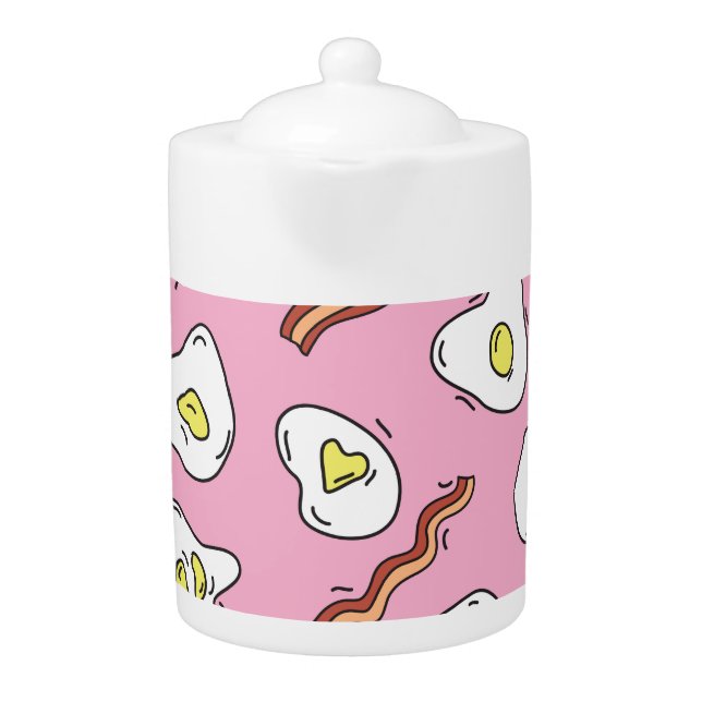 Breakfast Bonanza: Cartoon Delights Teapot (Front)