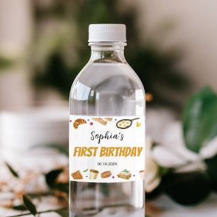 Breakfast Brunch 1st Birthday  Water Bottle Label