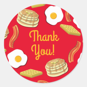 Breakfast Brunch Birthday Party Classic Round Sticker