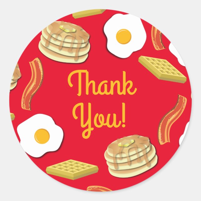 Breakfast Brunch Birthday Party Classic Round Sticker (Front)