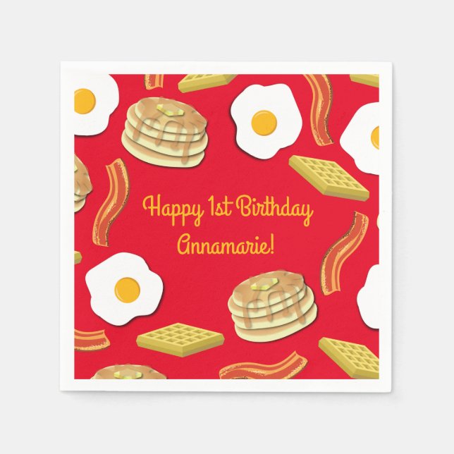 Breakfast Brunch Birthday Party Kids Cute Napkins (Front)