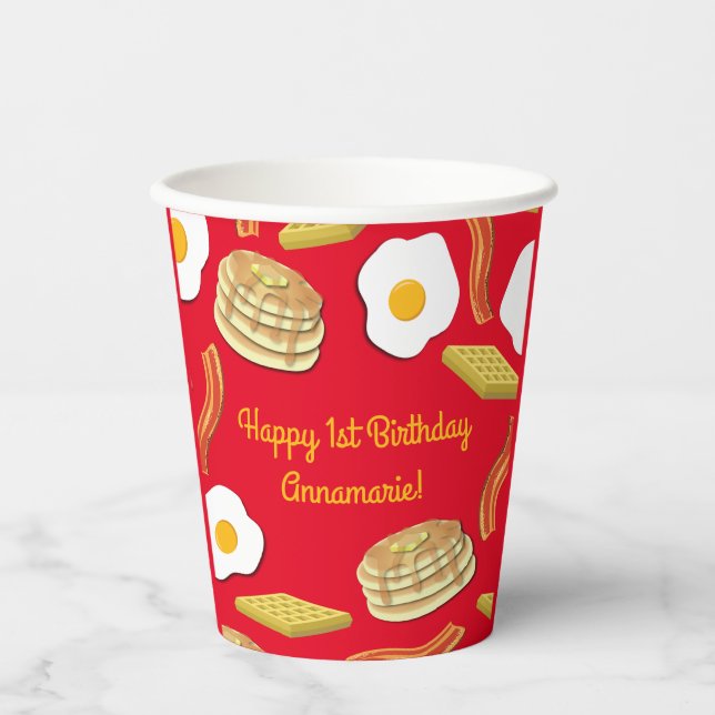 Breakfast Brunch Birthday Party Kids Cute Paper Cups (Front)