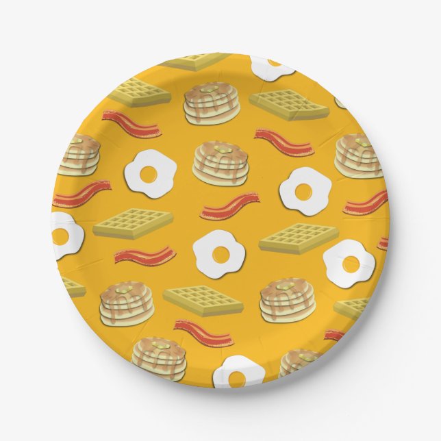 Breakfast Brunch Birthday Party Kids Cute Paper Plates (Front)