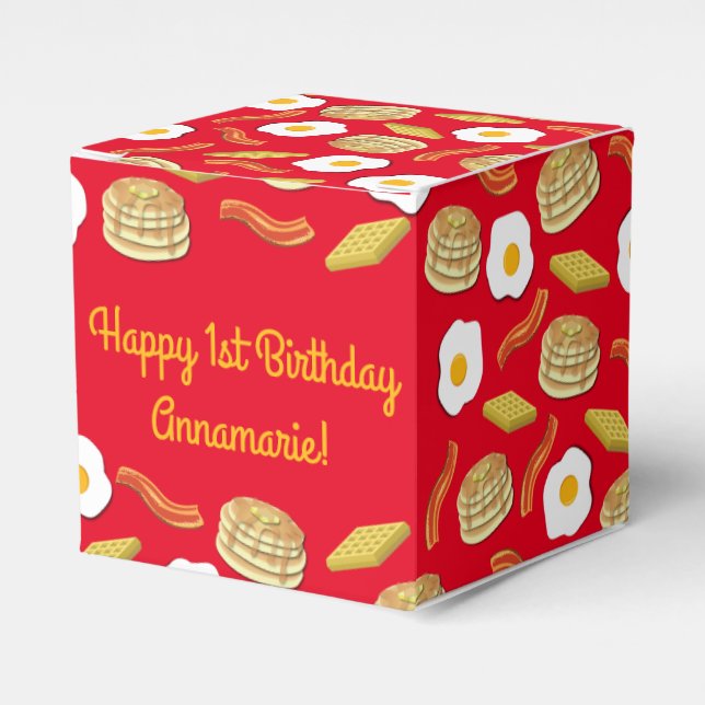 Breakfast Brunch Birthday Party Kids Favor Boxes (Front Side)