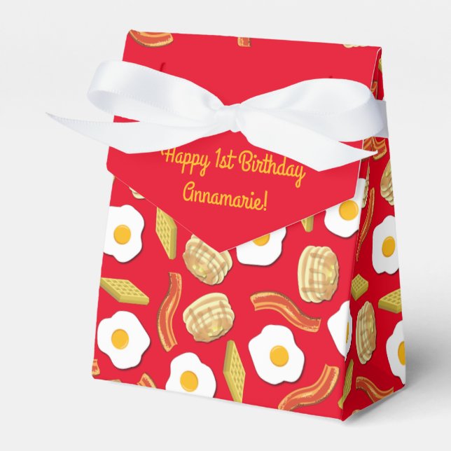 Breakfast Brunch Birthday Party Kids Favor Boxes (Front Side)