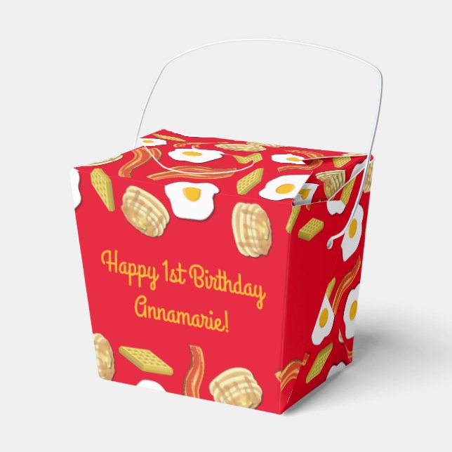 Breakfast Brunch Birthday Party Kids Favor Boxes (Front Side)