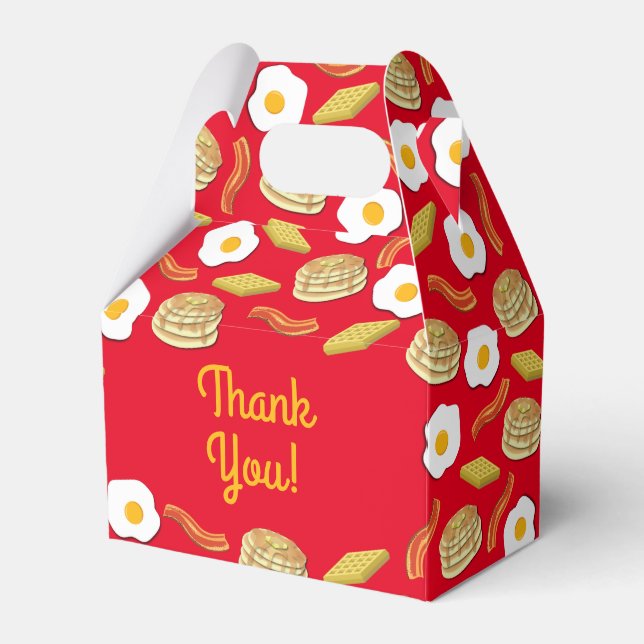 Breakfast Brunch Birthday Party Kids Favor Boxes (Front Side)