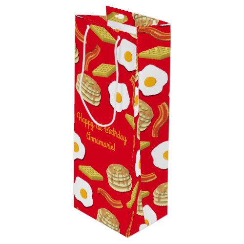 Breakfast Brunch Birthday Party Kids Wine Gift Bag