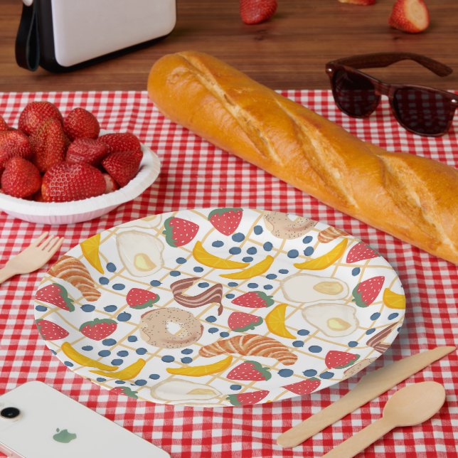 Breakfast Brunch Food Buffet  Paper Plates (Picnic)