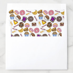 Breakfast Brunch Foods Bacon Eggs Pancakes Donut Envelope Liner