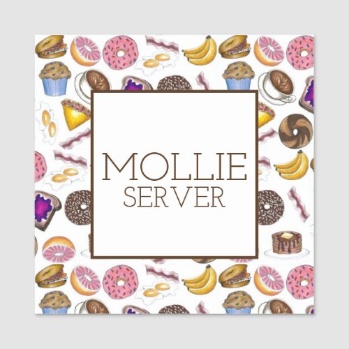 Breakfast Brunch Foods Diner Coffee Shop Server Name Tag