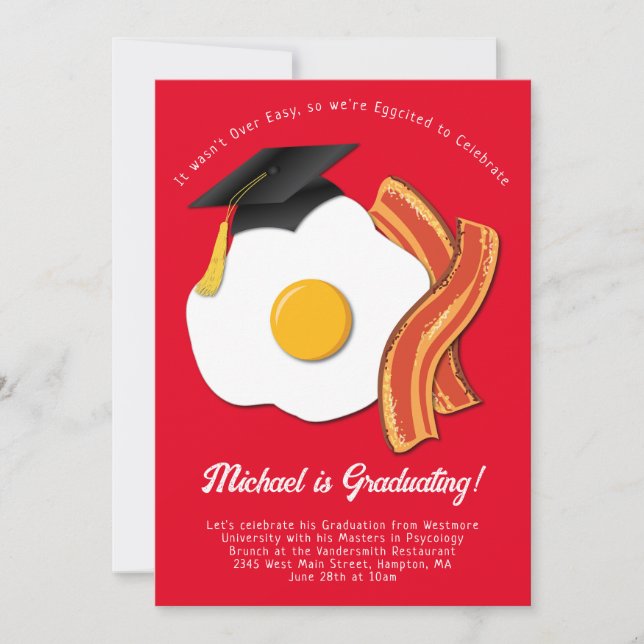 Breakfast Brunch Graduation Party Invitation (Front)