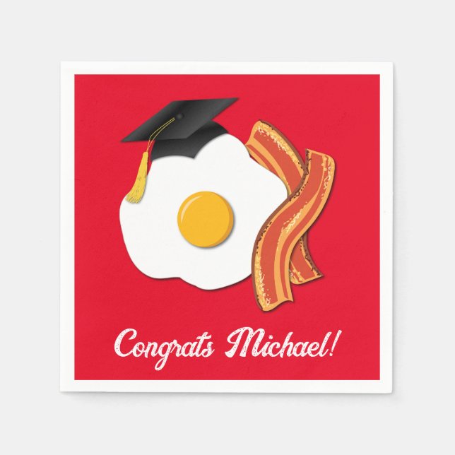Breakfast Brunch Graduation Party Napkins (Front)