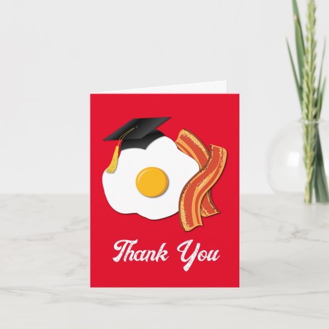 Breakfast Brunch Graduation Party Thank You Card (Front)