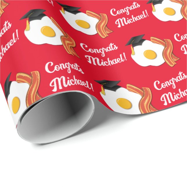 Breakfast Brunch Graduation Party Wrapping Paper (Roll Corner)