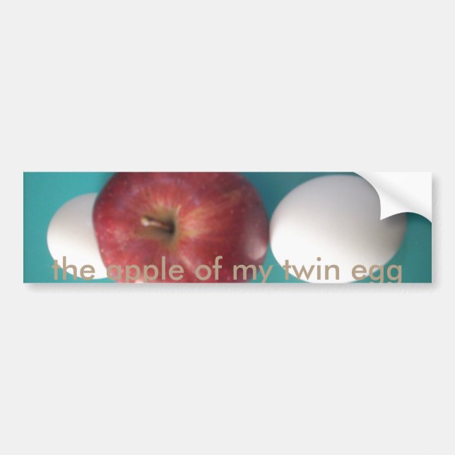 Breakfast Buddies: Two Eggs $an Apple Still Life Bumper Sticker (Front)