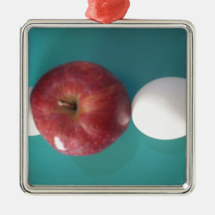 Breakfast Buddies: Two Eggs $an Apple Still Life Metal Ornament