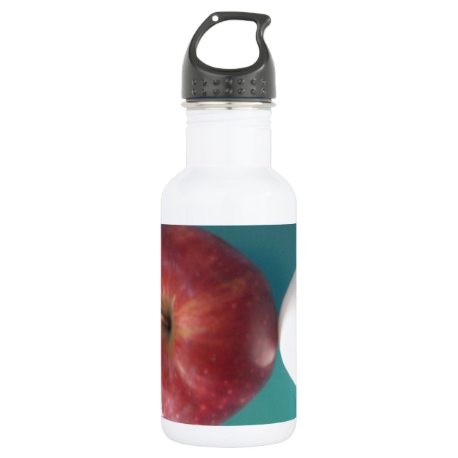 Breakfast Buddies: Two Eggs $an Apple Still Life Water Bottle (Front)