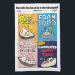 Breakfast cereals by AI Weirdness - Kitchen Towels<br><div class="desc">Brand new breakfast cereals generated by AI and illustrated by AI Weirdness. Show your love of Orb Crumpets! Your loyalty to Foam Squares! Make your guests think that YOU are hip enough to have tried Carbonated Waffle Balls.</div>
