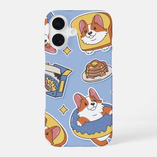 Breakfast Corgis Cute Donut Iphone Case (Back)