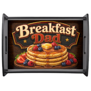 Breakfast Dad, Colorful Pancake Cookout Morning Serving Tray
