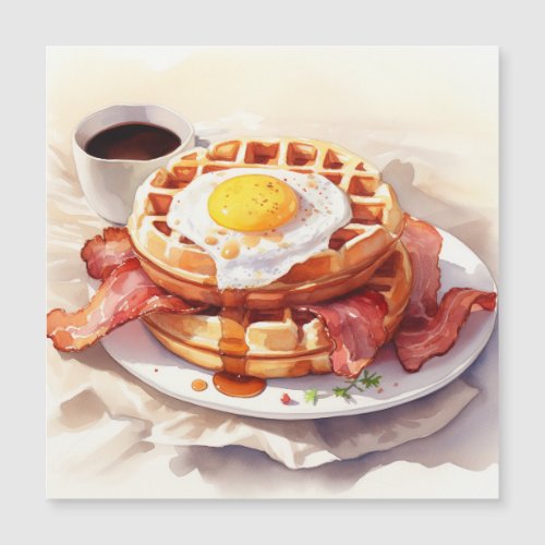 Breakfast Egg Waffle Bacon Coffee Food Foodie