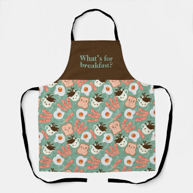 Breakfast Eggs Bacon Toast Coffee Apron (Front)