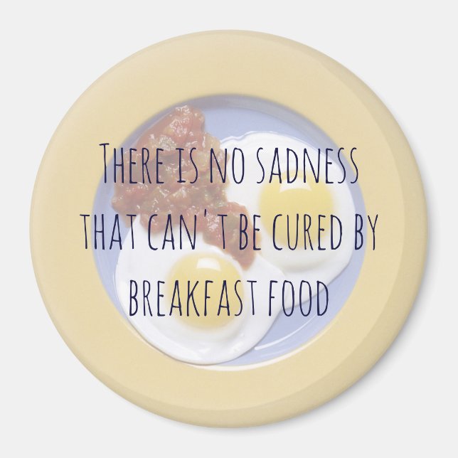Breakfast Food Eggs on Plate Funny Motivational Magnet (Front)
