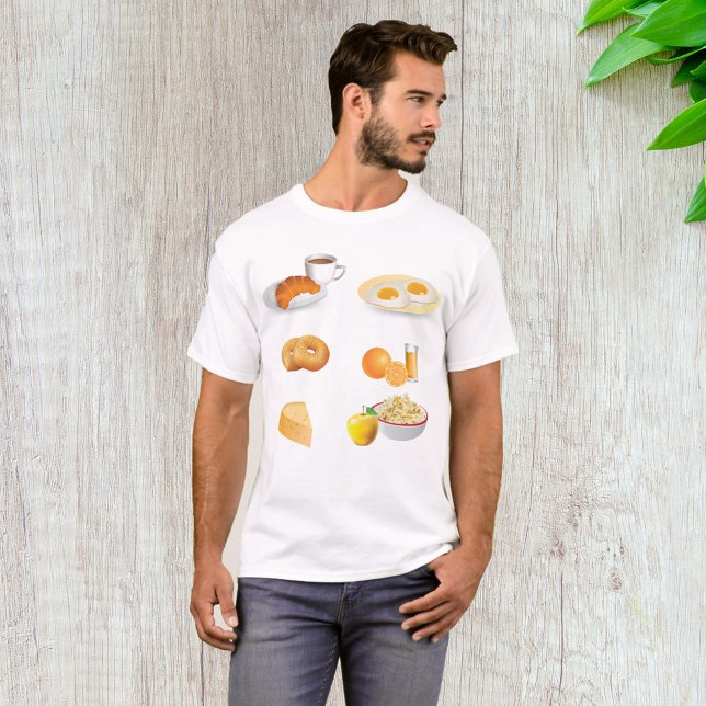 Breakfast Foods Coffee, Croissant, Eggs, Bagels  T-Shirt (Creator Uploaded)