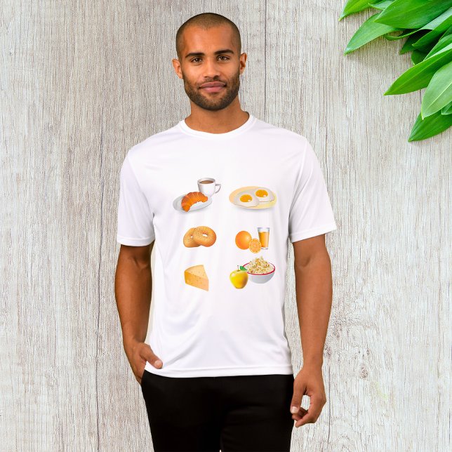 Breakfast Foods Coffee, Croissant, Eggs, Bagels  T-Shirt (Creator Uploaded)