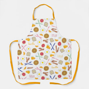 Breakfast Foods Pattern Name Bacon Eggs Apron