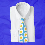 Breakfast Fried Eggs Pattern Foodie Blue Neck Tie<br><div class="desc">Fun novelty food themed tie patterned with breakfast fried eggs over turquoise blue. Perfect for the foodies in your family!</div>