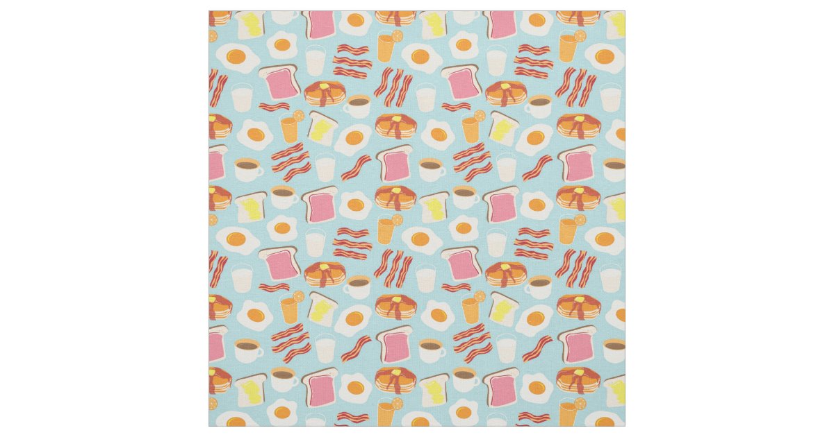 Breakfast Fun Fabric | Zazzle