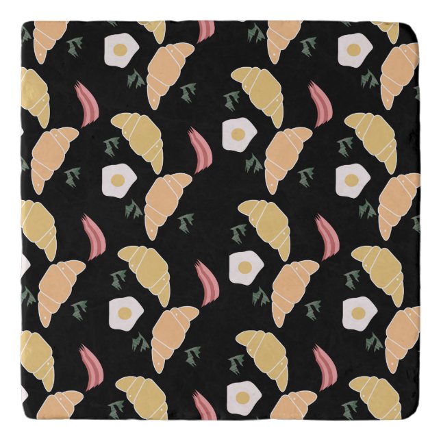 Breakfast Ham and Cilantro Eggs on a Croissant Trivet (Front)