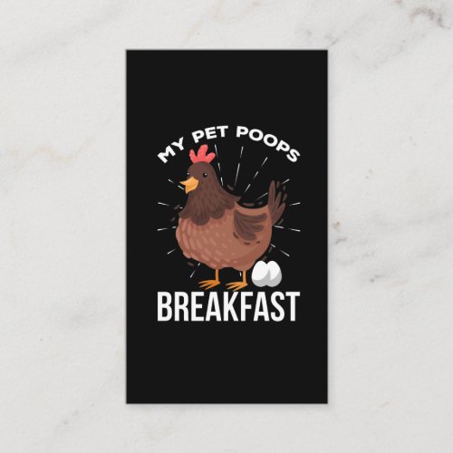 Breakfast Humor Chicken Poops Eggs Funny Farming Business Card