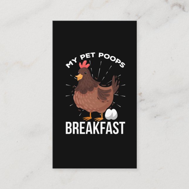 Breakfast Humor Chicken Poops Eggs Funny Farming Business Card (Front)