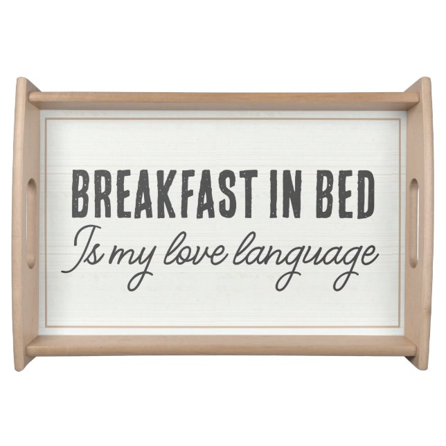 Breakfast in Bed Cute Farmhouse Style Serving Tray (Front)