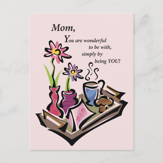 Breakfast in Bed Mom Postcard (Front)