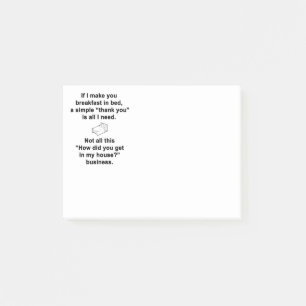 Breakfast in Bed Post-it Notes